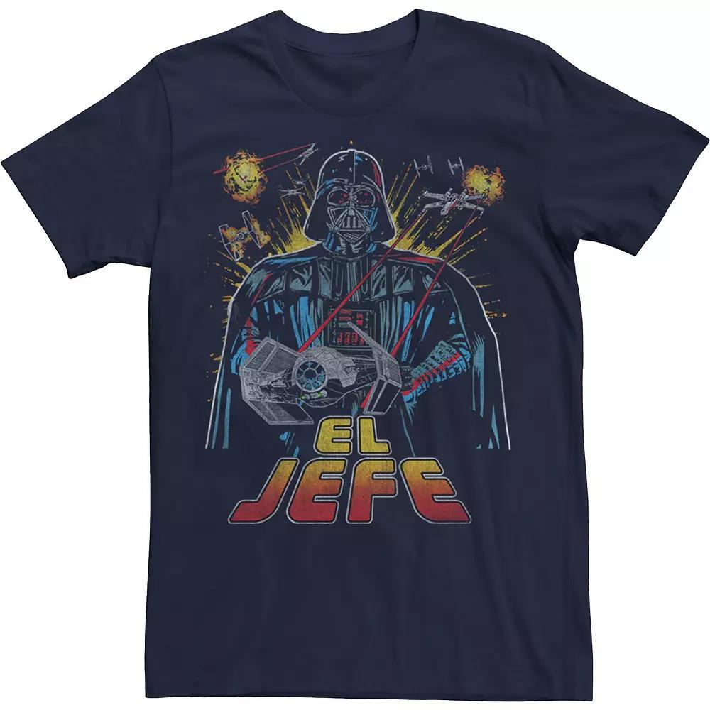 Men's Star Wars Darth Vader El Jefe Comic Style Portrait Tee, Size: XXL, Blue Product Image