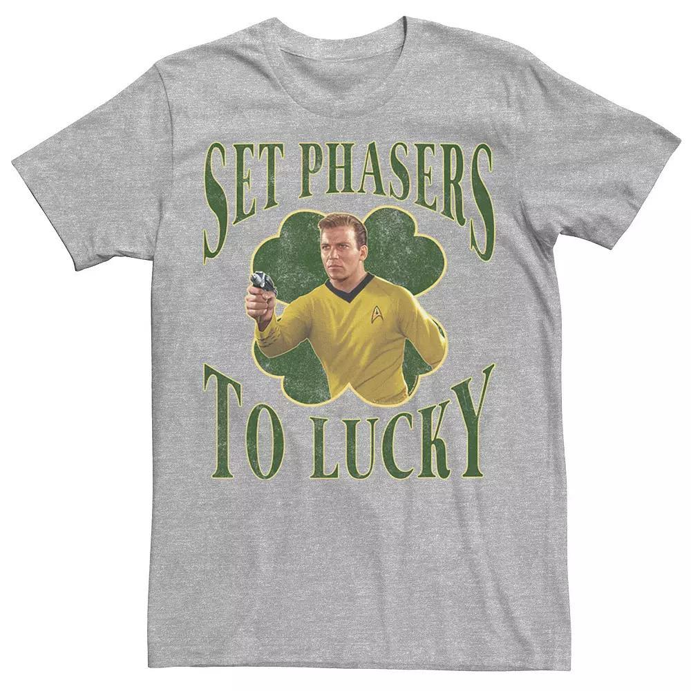 Men's Star Trek Next Generation Set Phasers To Lucky Tee, Size: XXL, Athletic Grey Product Image
