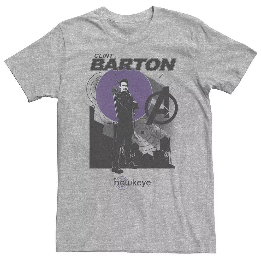 Big & Tall Marvel Hawkeye Clint Barton Action Portrait Tee, Men's, Size: 3XL, Athletic Grey Product Image