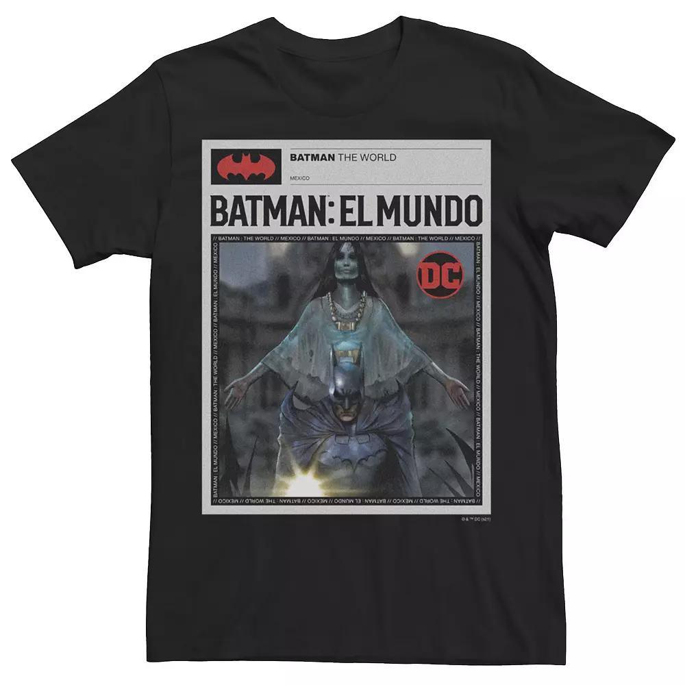 Men's Batman The World Mexicao News Poster Tee, Boy's, Size: XXL, Black Product Image