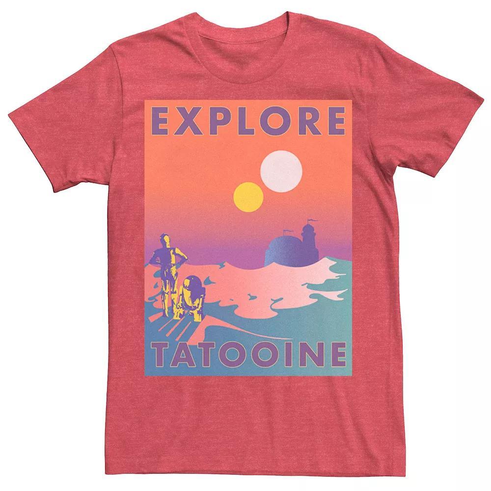 Men's Star Wars Explore Tatooine Faded Retro C-3PO & R2-D2 Poster Tee,  Product Image