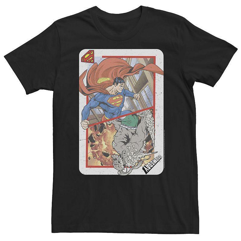 Big & Tall DC Comics Superman & Doomsday Vintage Playing Card Tee, Men's,  Product Image