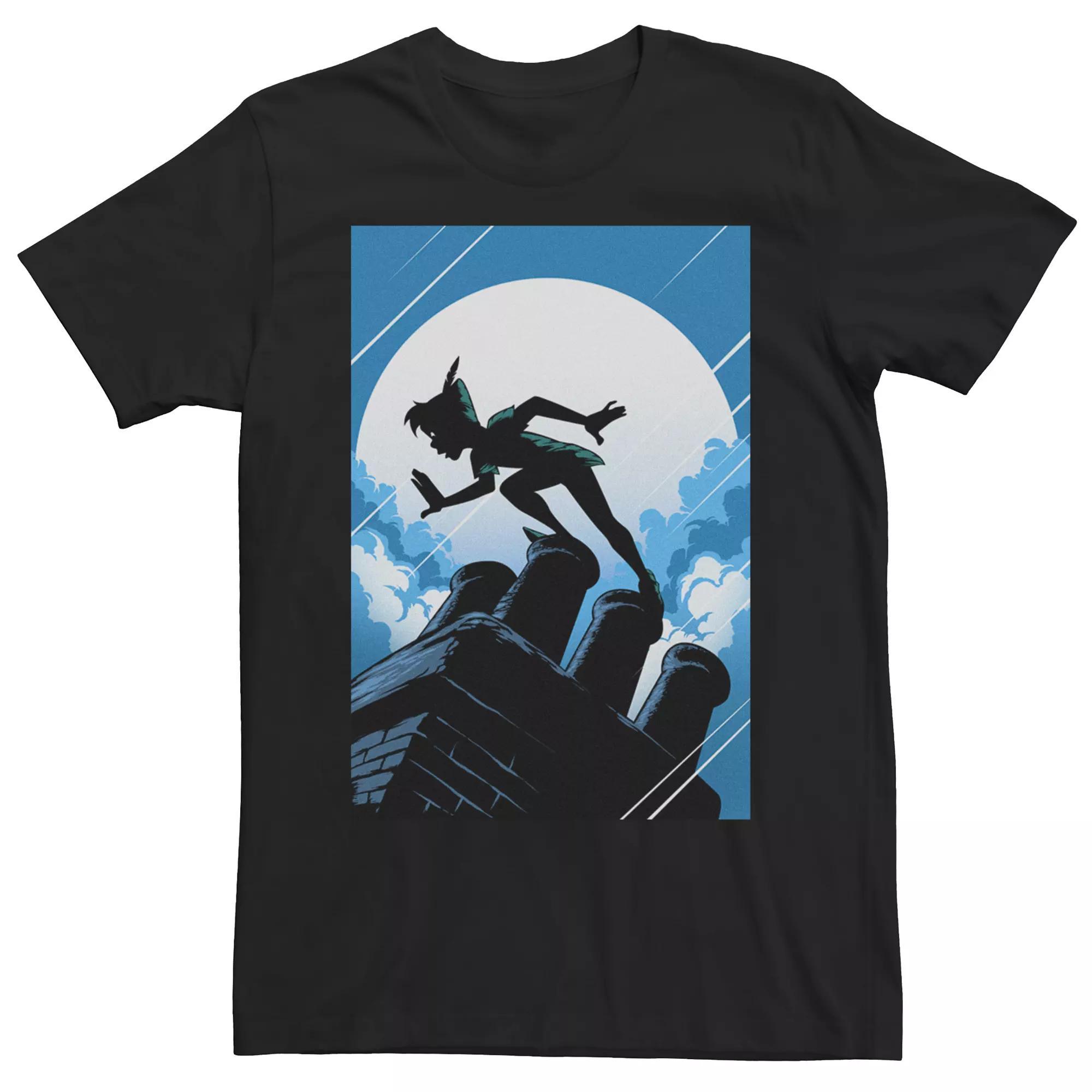 Disney's Peter Pan Night Watch Portrait Men's Tee, Size: Small, Black Product Image