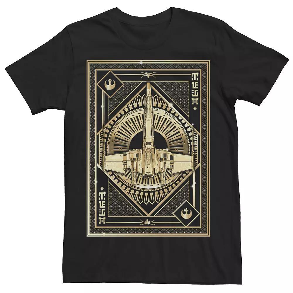 Men's Star Wars Last Jedi Gold Platinum X-Wing Pattern Tee,  Product Image