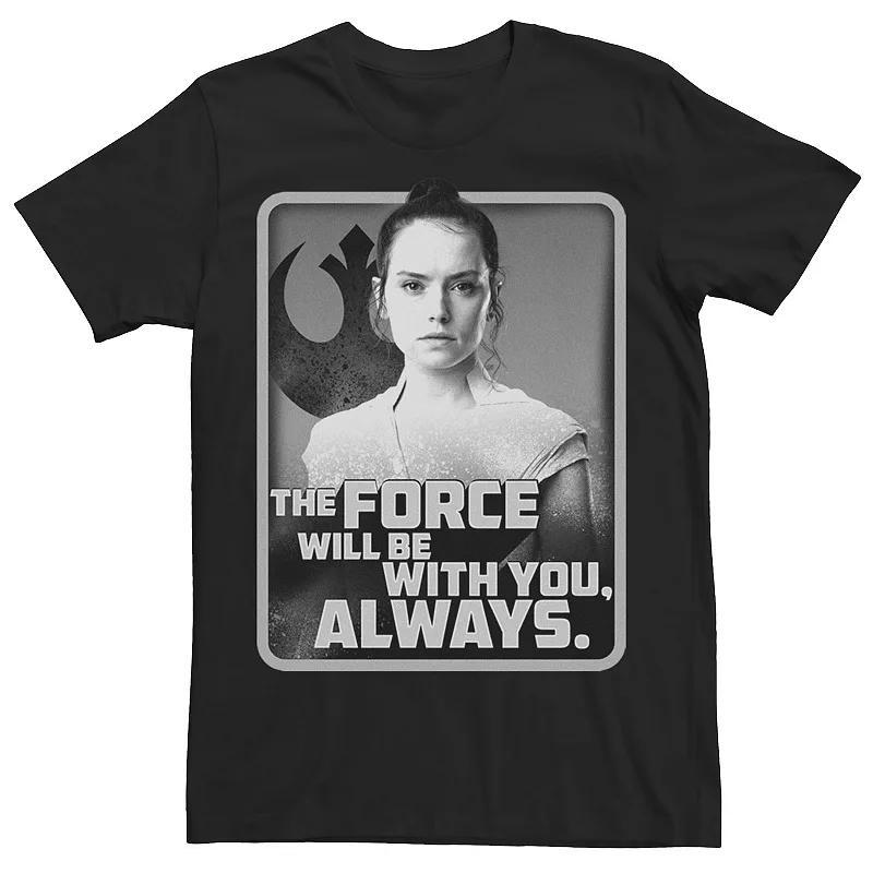 Men's Star Wars: The Rise Of Skywalker Rey Force Will Be With You Tee, Size: Large, Black Product Image