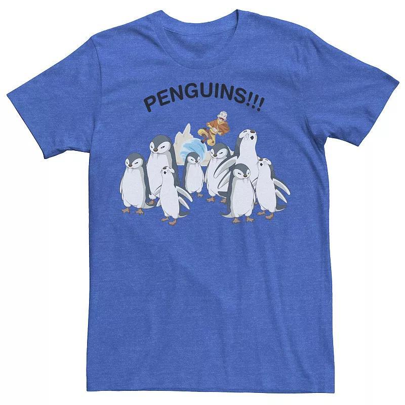 Men's Nickelodeon Avatar The Last Airbender Aang And Penguins!! Portrait Tee, Boy's, Size: XXL, Athletic Grey Product Image