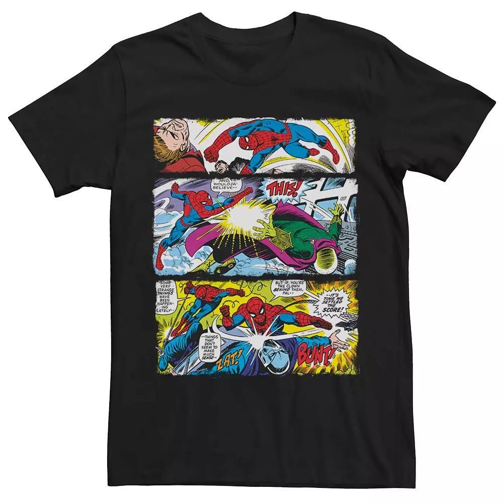 Men's Marvel's Spider-Man Retro Panels Tee, Size: Small, Black Product Image