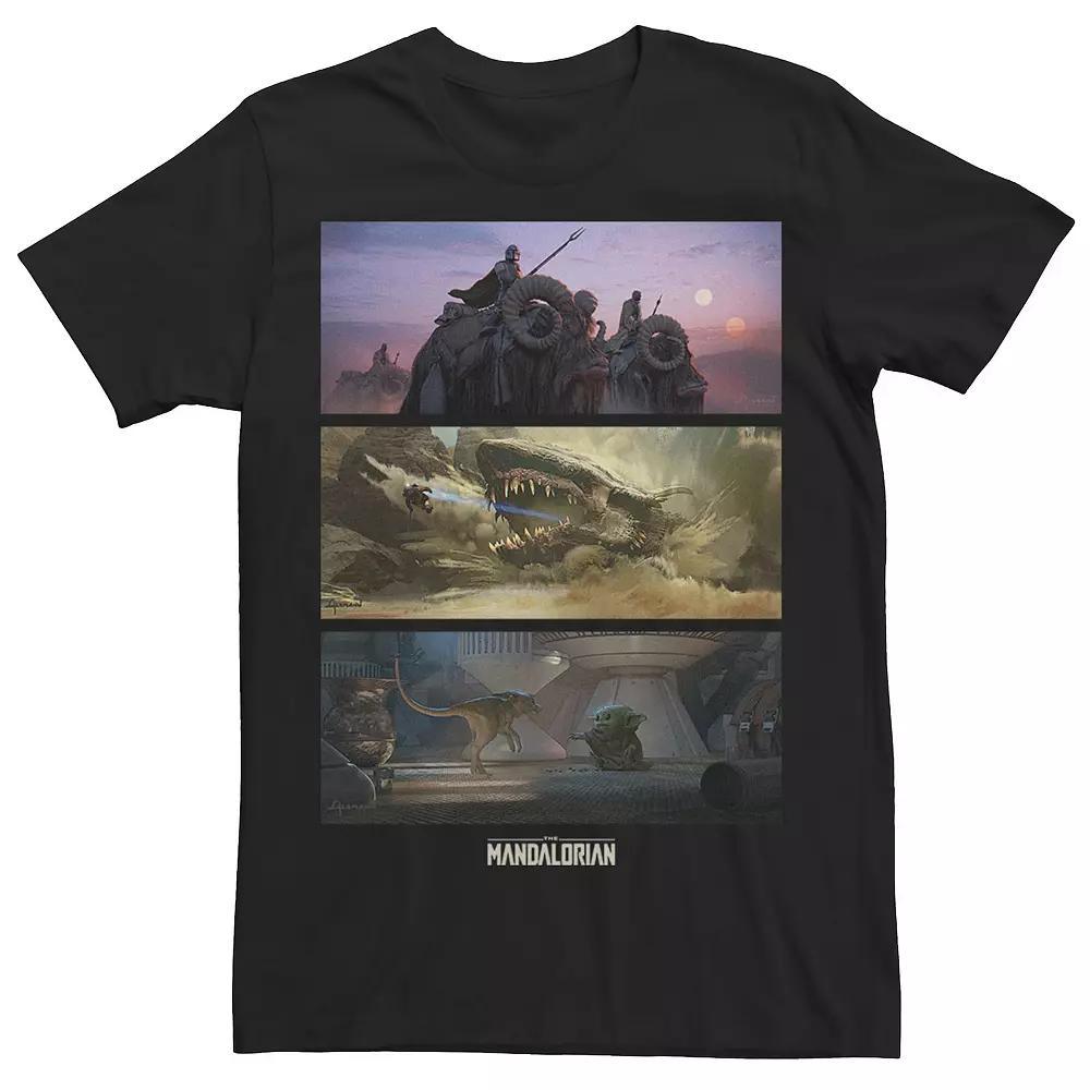 Big & Tall Star Wars: The Mandalorian Chapter 9 Concept Art Panels Tee, Men's, Size: 4XL, Black Product Image