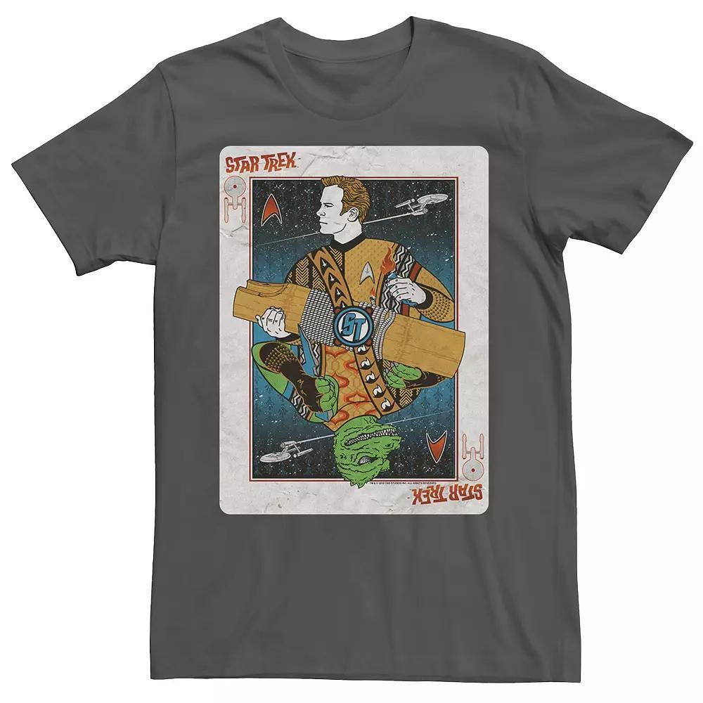 Men's Star Trek Original Series Captain Kirk Playing Card Tee, Size: Large, Grey Product Image