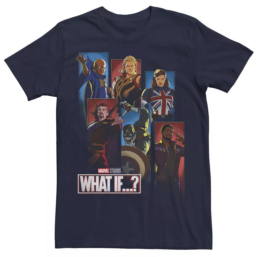Men's Marvel What If Character Panels Tee, Size: Small, Blue Product Image