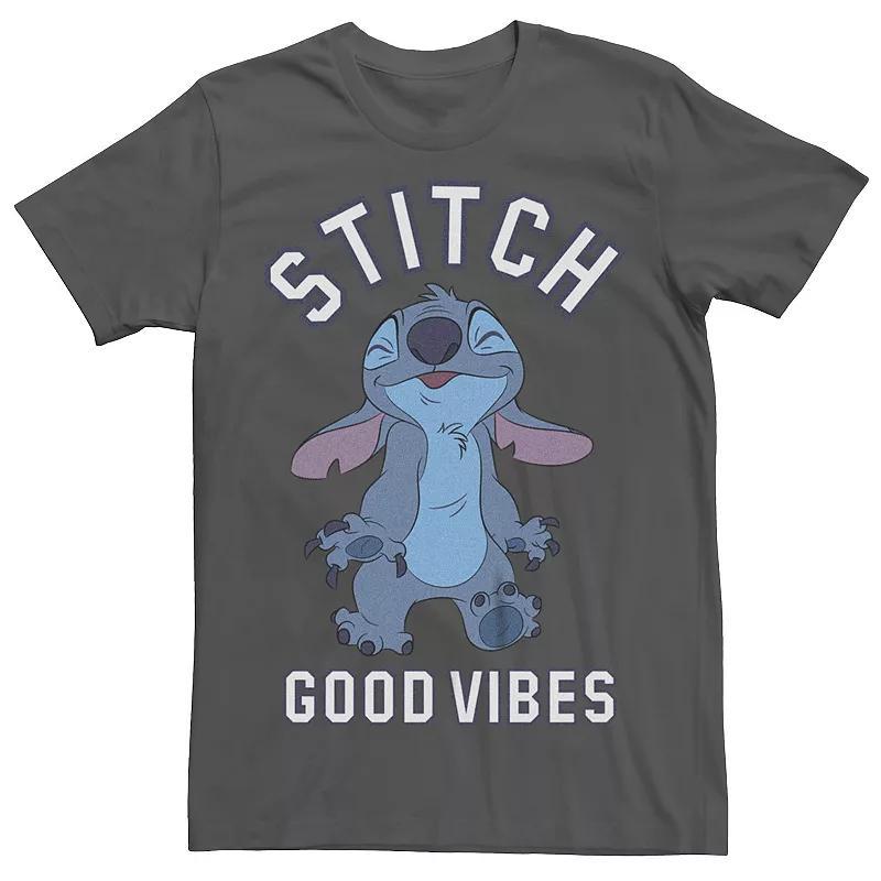 Disneys Lilo & Stitch Mens Good Vibes Tee Grey Product Image