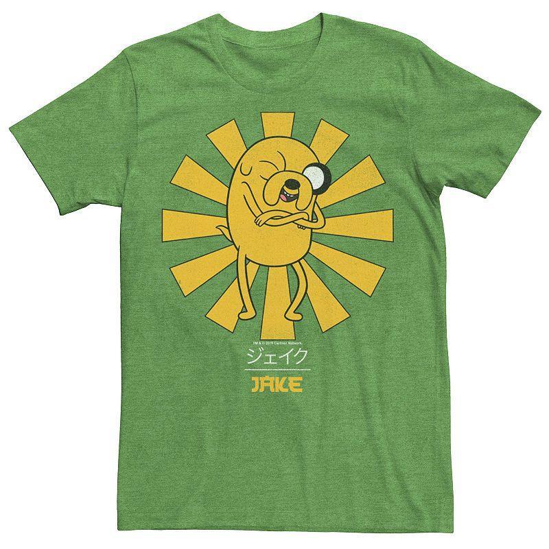 Mens Adventure Time Jake The Dog Kanji Portrait Graphic Tee Kelly Grey Product Image