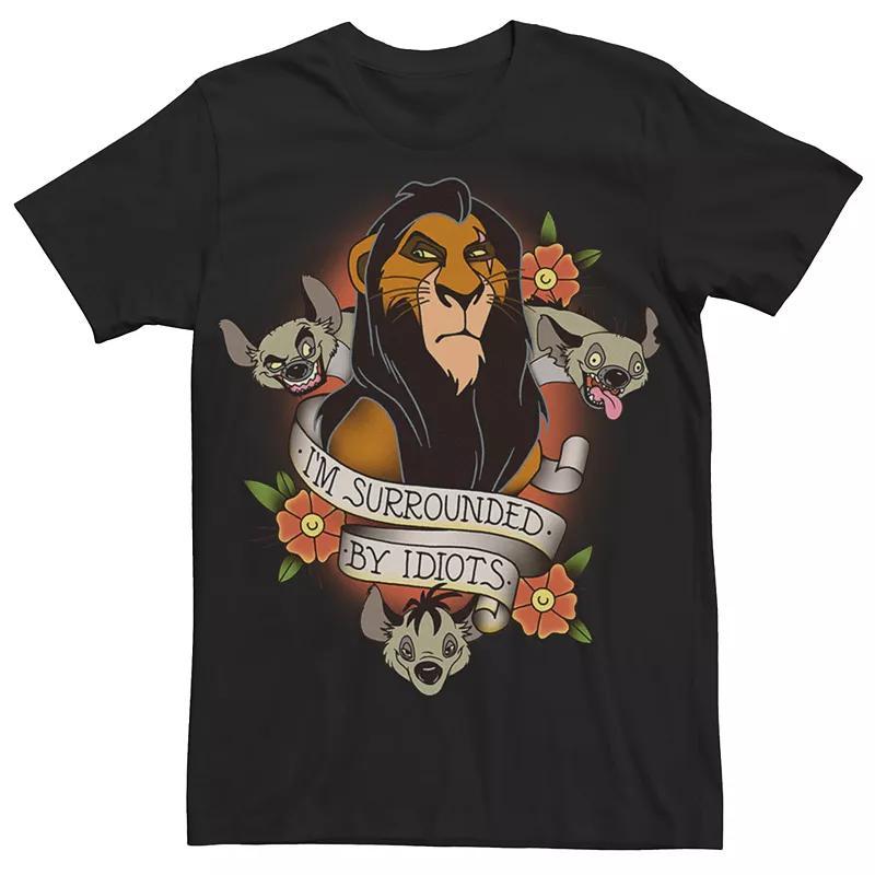 Men's Lion King Scar Surrounded By Idiots Tee, Size: Small, Black Product Image