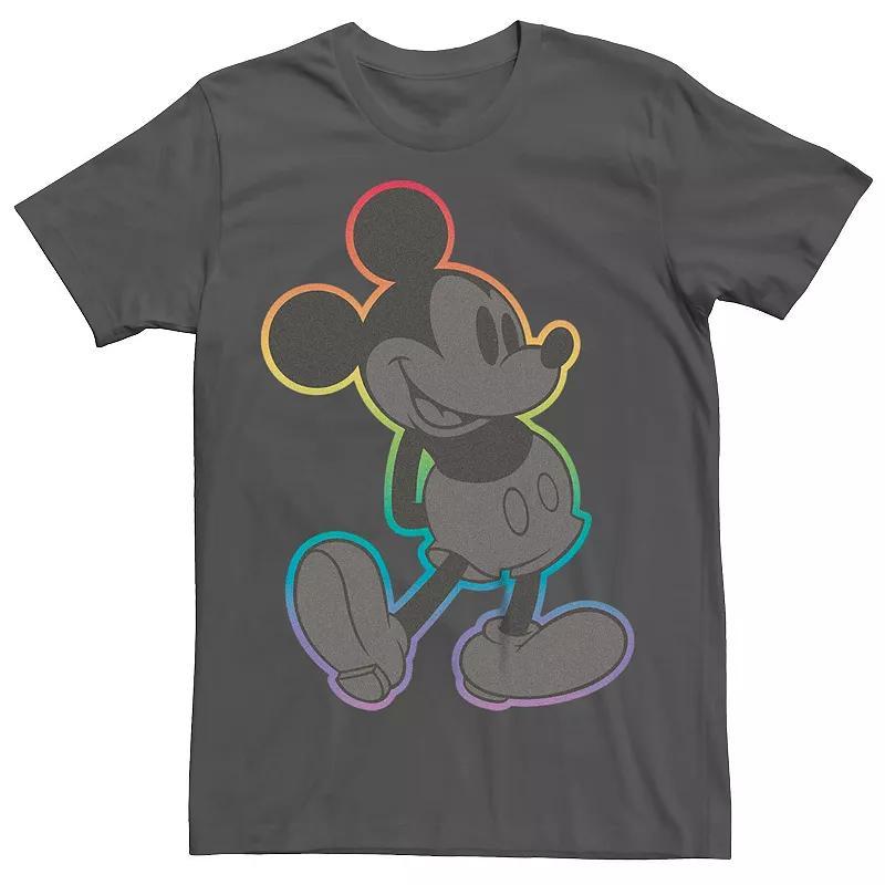 Disney's Mickey Mouse Men's Pride Rainbow Outline Tee, Size: Large, Grey Product Image