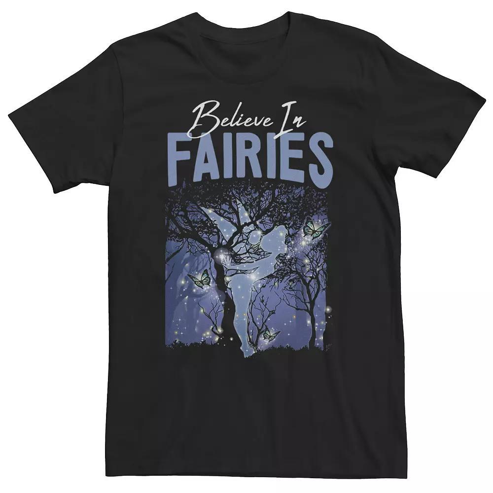 Big & Tall Disney Peter Pan Tinker Bell Believe In Fairies Tee, Men's, Size: 4XL, Black Product Image