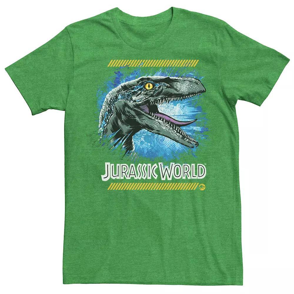 Men's Jurassic World Two Blue Raptor Splatter Graphic Tee,  Product Image
