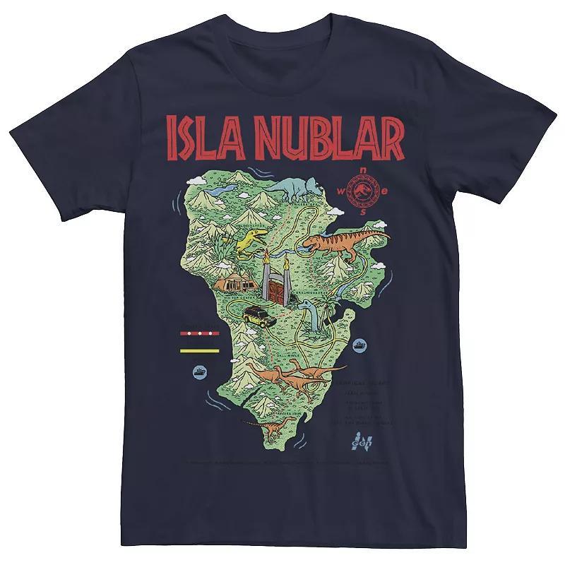 Men's Jurassic Park Islas Nublar Landmark Map Tee, Size: Medium, Black Product Image