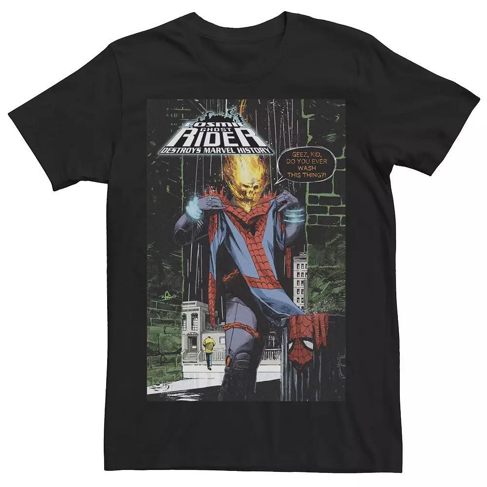 Men's Marvel Ghost Rider Destroys Marvel History Comic Book Cover Tee, Size: 3XL, Black Product Image