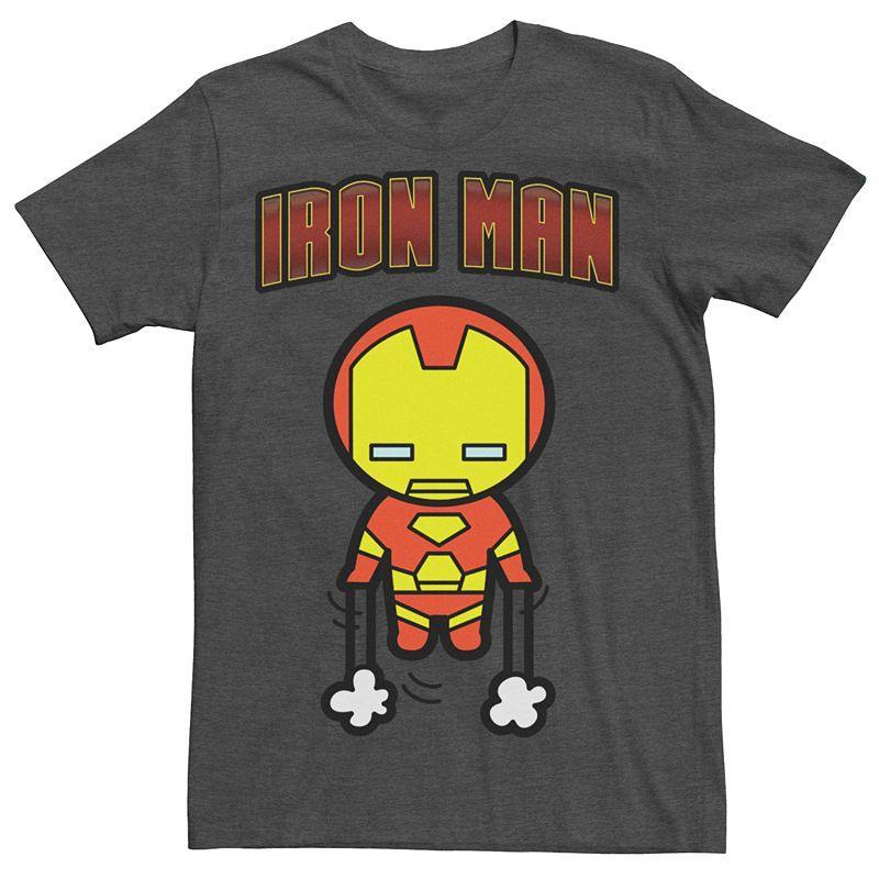 Mens Marvel Kawaii Art Collection Iron Man Short Sleeve Graphic Tee Grey Heather Product Image