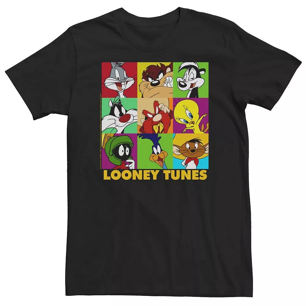 Big & Tall Looney Tunes Character Pop Art Box Up Tee, Men's,  Product Image