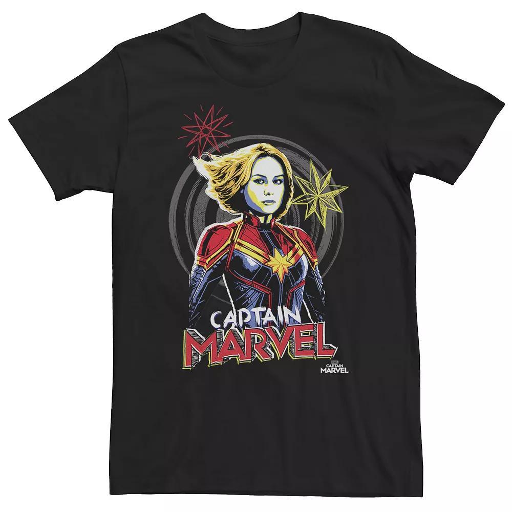 Big & Tall Marvel Avengers Captain Marvel Drawing Tee, Men's, Size: 3XL, Black Product Image