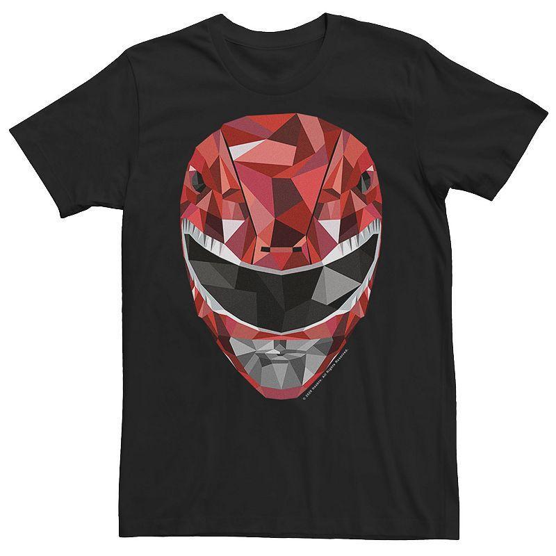 Big & Tall Power Rangers Red Ranger Polygon Helmet Tee, Men's, Size: 4XL, Black Product Image