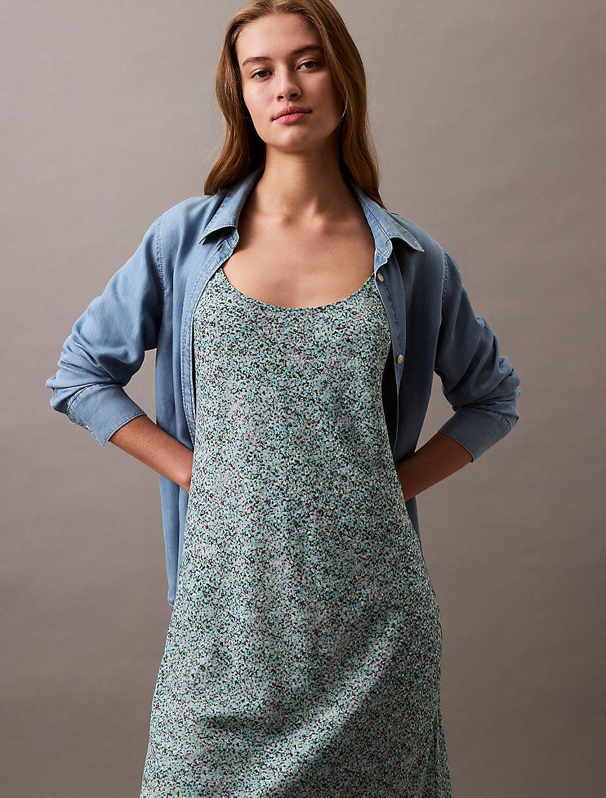 Printed Abstract Georgette Slip Dress Product Image