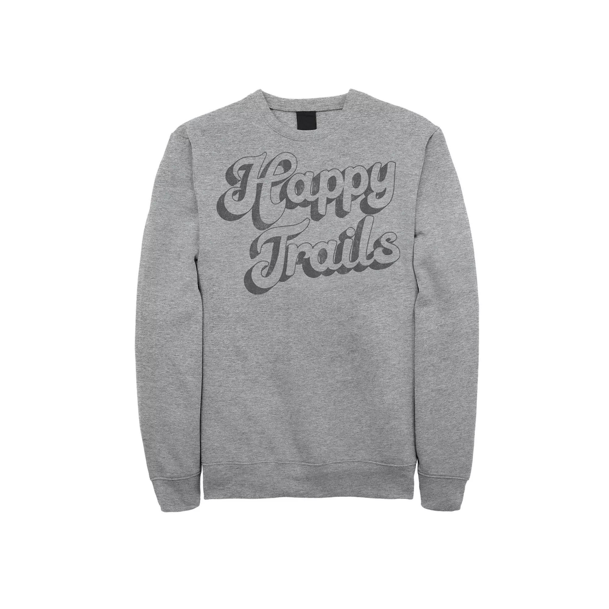 Men's Fifth Sun "Happy Trails" Script Outline Sweatshirt, Size: Small, Athletic Grey Product Image