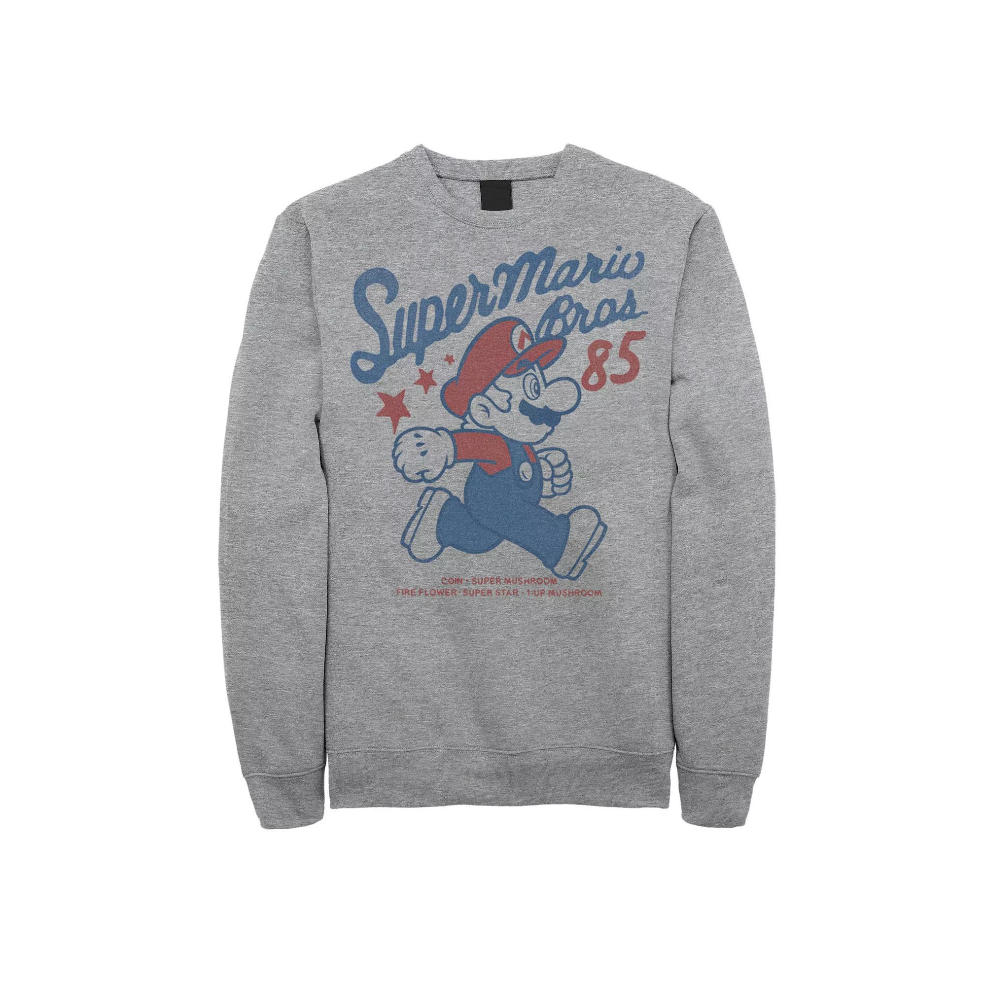 Men's Super Mario Retro Side Profile Portrait Sweatshirt,  Product Image