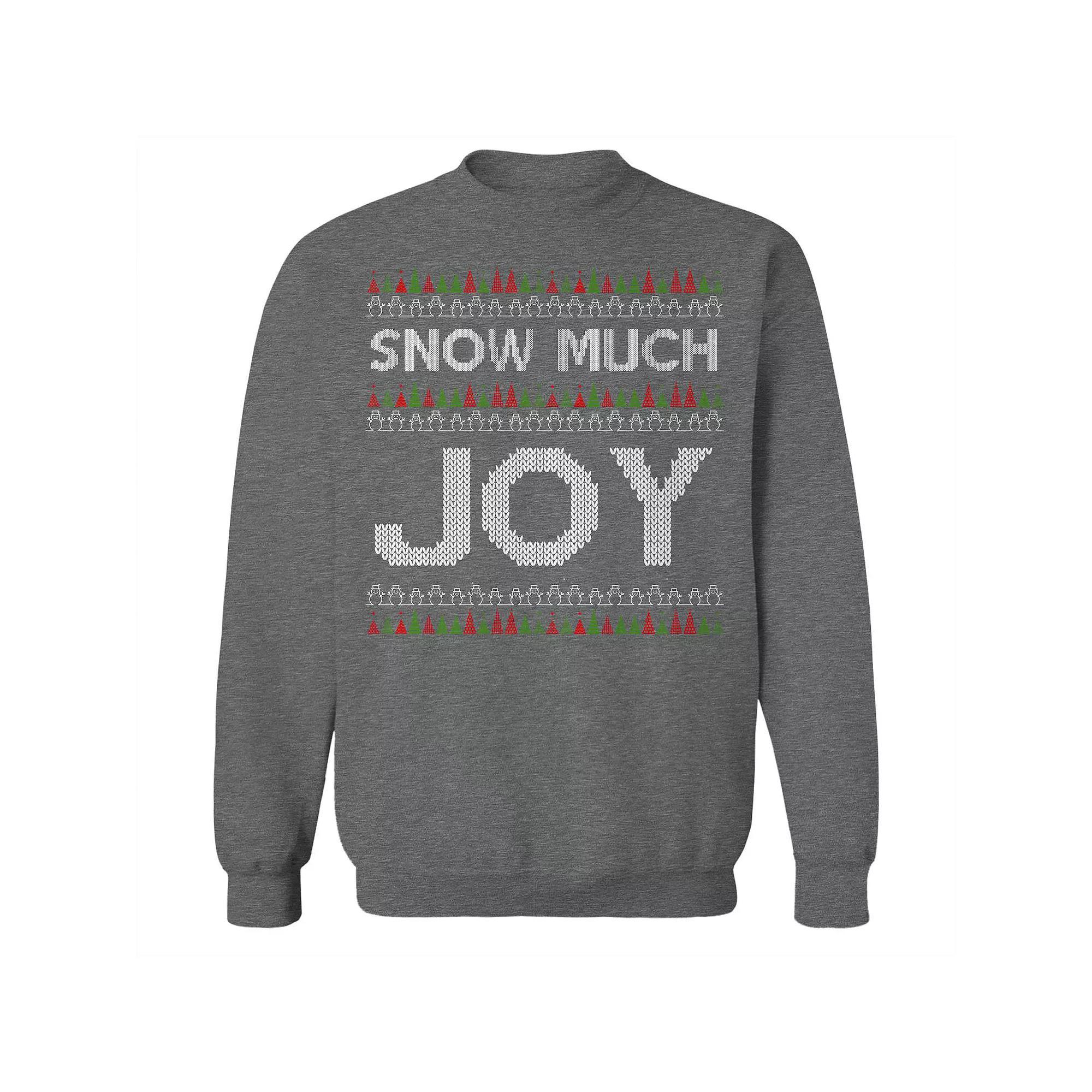 Men's Snow Much Joy Christmas Sweater Graphic Sweatshirt, Size: XXL, Grey Heather Product Image