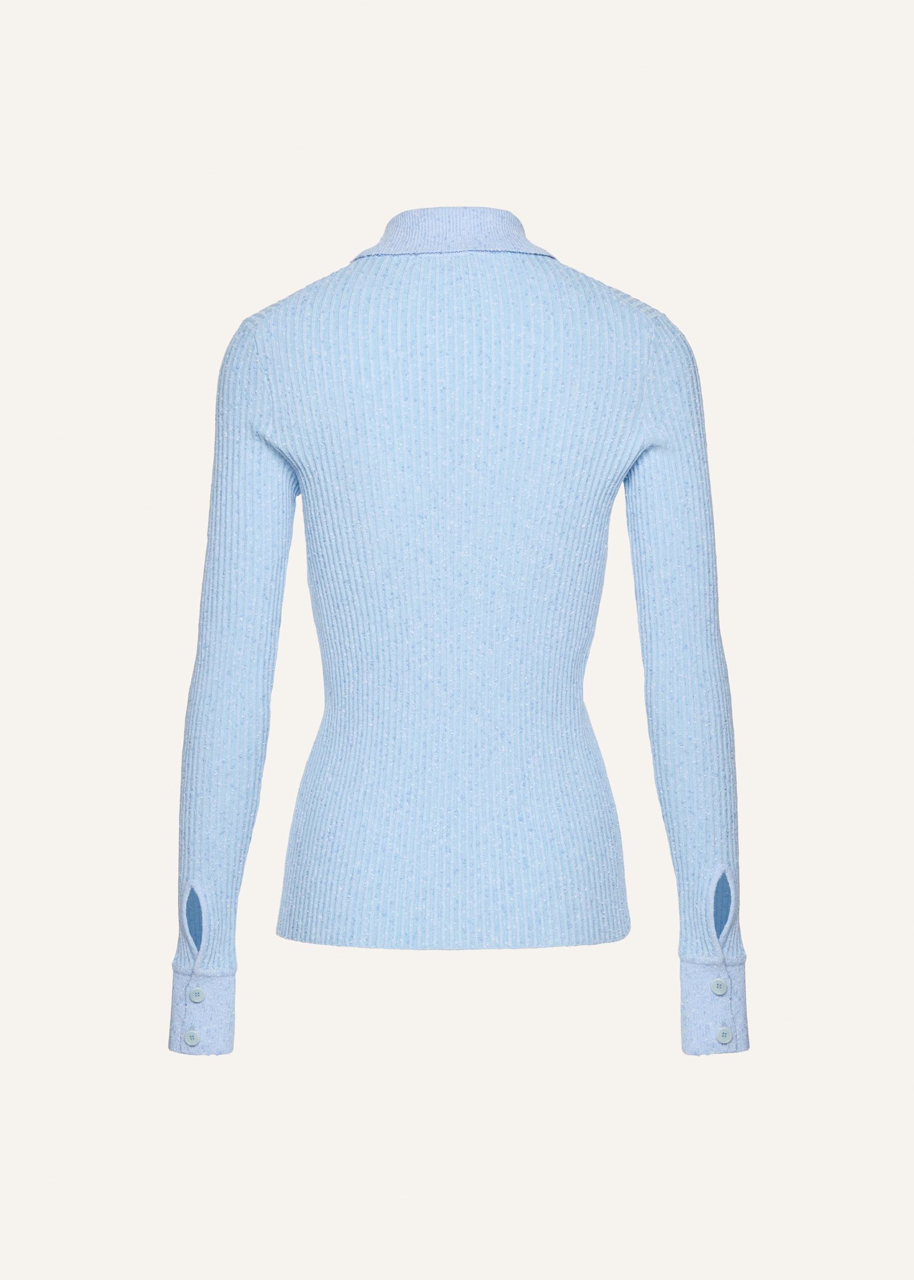 Button up knitwear cardigan in blue Product Image