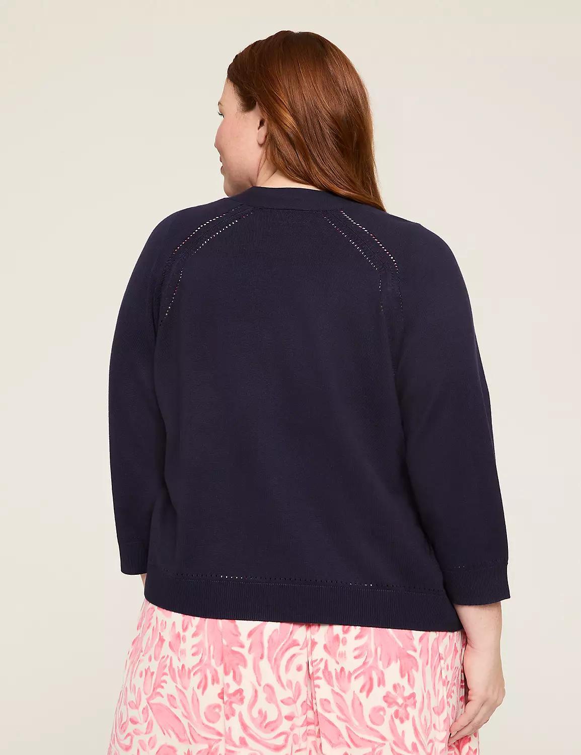 3/4-Sleeve Open-Front Shrug Product Image