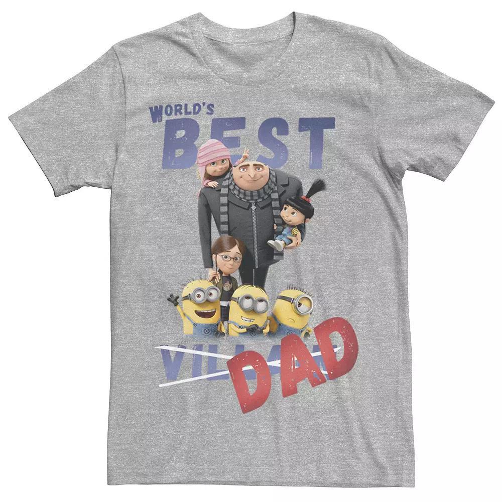 Men's Despicable Me Minions World's Best Dad Tee, Size: Large, Athletic Grey Product Image