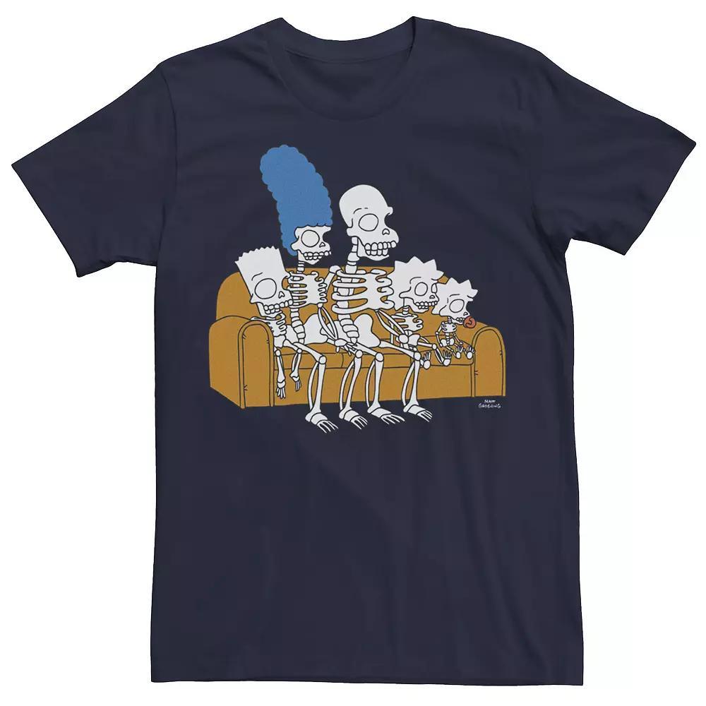 Men's The Simpsons Family Skeletons Couch Gag Tee, Size: Large, Blue Product Image