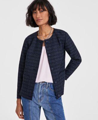 On 34th Womens Tweed Collarless Jacket, Created for Macys Product Image