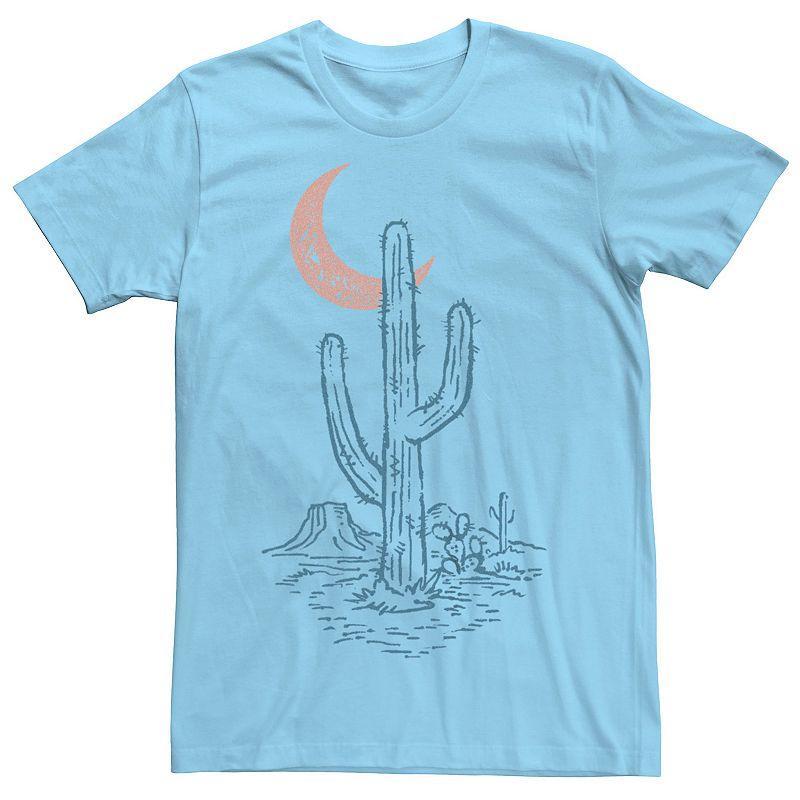 Men's Cactus Moon Desert Graphic Tee, Size: Small, Light Blue Product Image