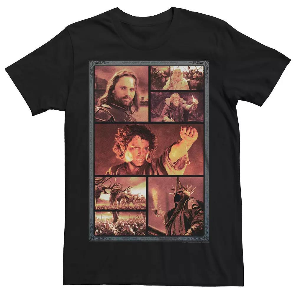 Big & Tall The Lord Of The Rings Good And Evil Scenes Collage Graphic Tee, Men's, Size: Large Tall, Black Product Image