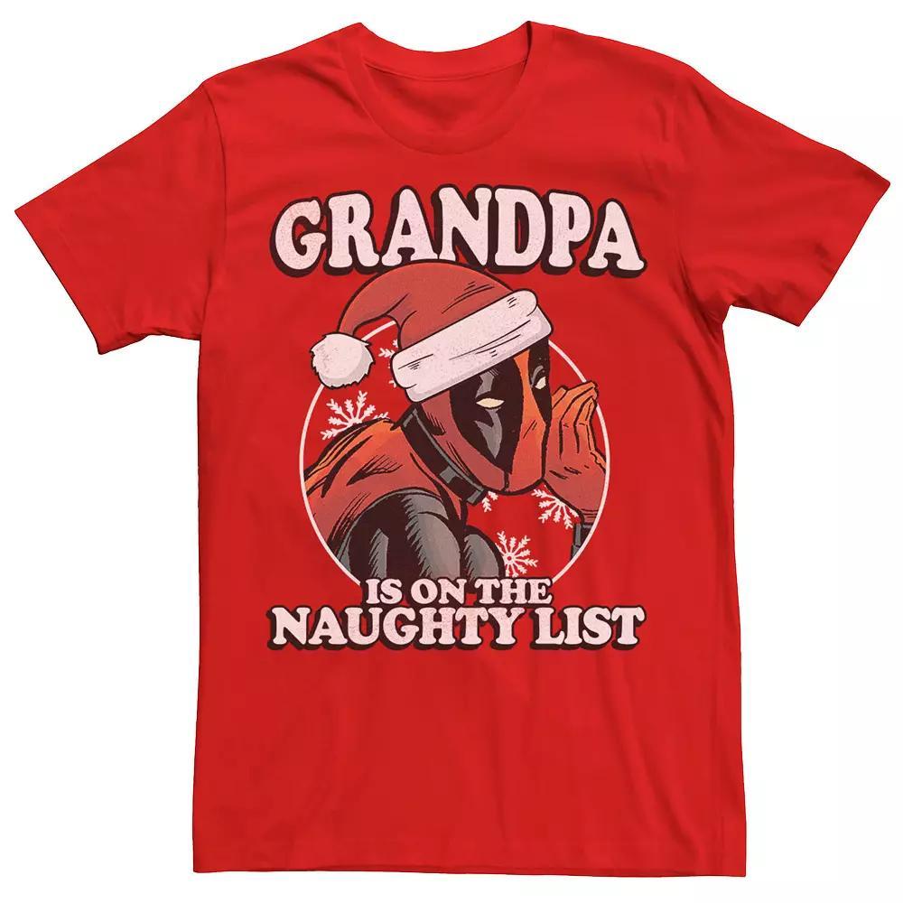 Men's Marvel Deadpool Grandpa On The Naughty List Graphic Tee,  Product Image