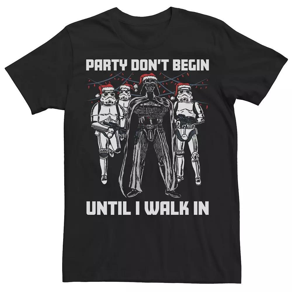 Men's Star Wars Santa Vader Party When I Walk In Christmas Tee, Size: 3XL, Black Product Image
