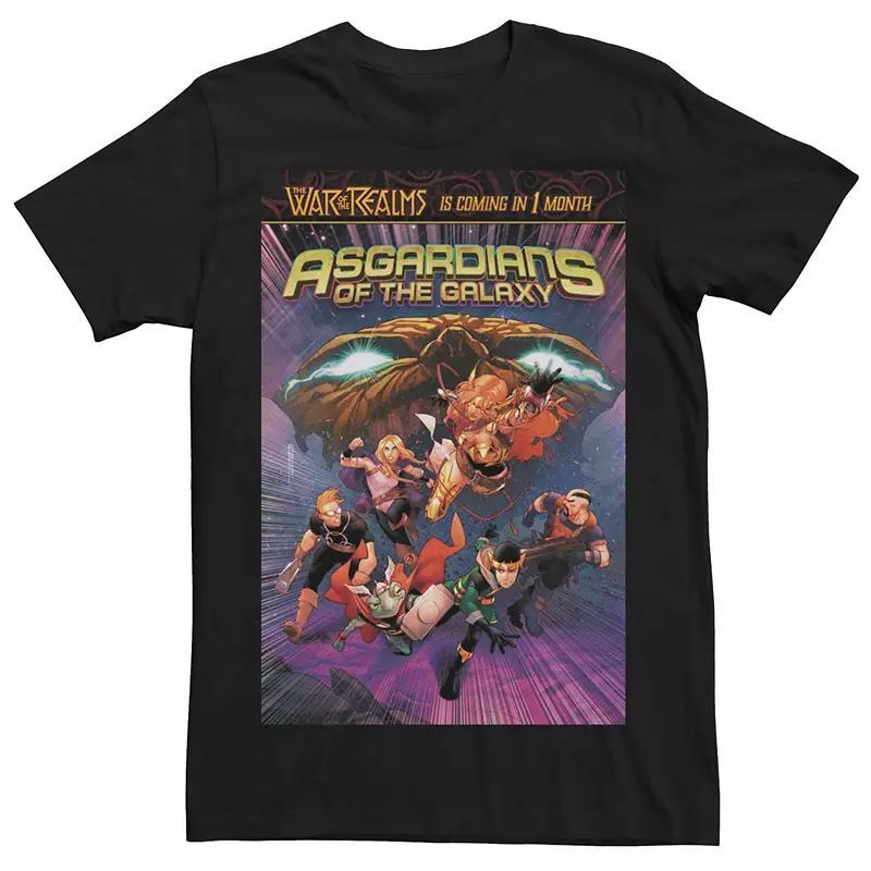 Mens Marvel Asgardians Of The Galaxy War Of Realms Group Comic Cover Tee Product Image