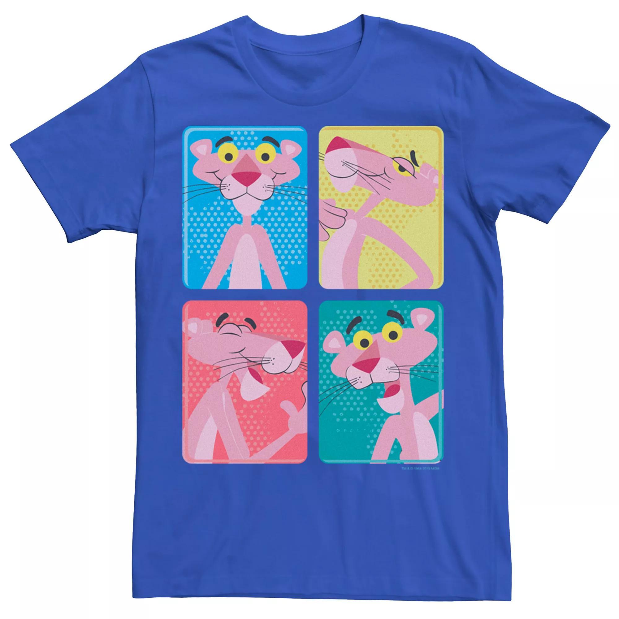 Men's Pink Panther Colorful Panels Tee, Size: Small, Royal Product Image