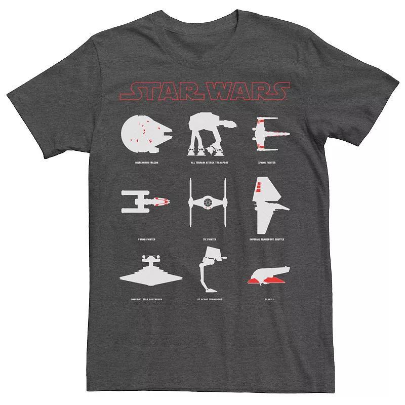 Men's Star Wars Hero and Villain Ships & Ground Patrol Tee, Size: Small, Grey Heather Product Image