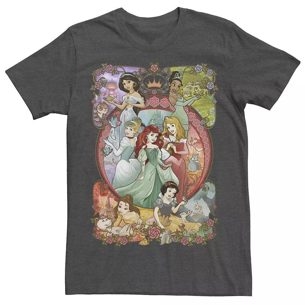 Men's Disney Princess Classic Cartoon Group Collage Tee,  Product Image