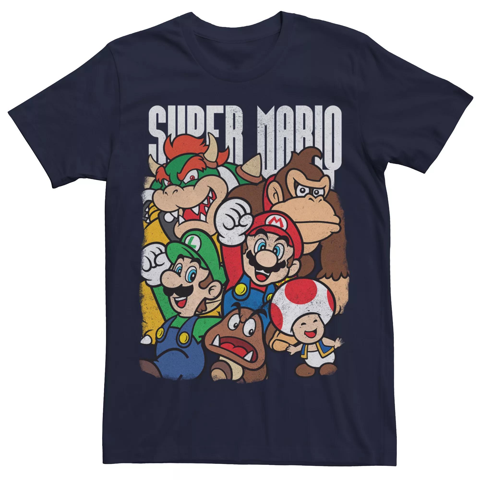 Men's Nintendo Super Mario Group Shot Classic Graphic Tee,  Product Image