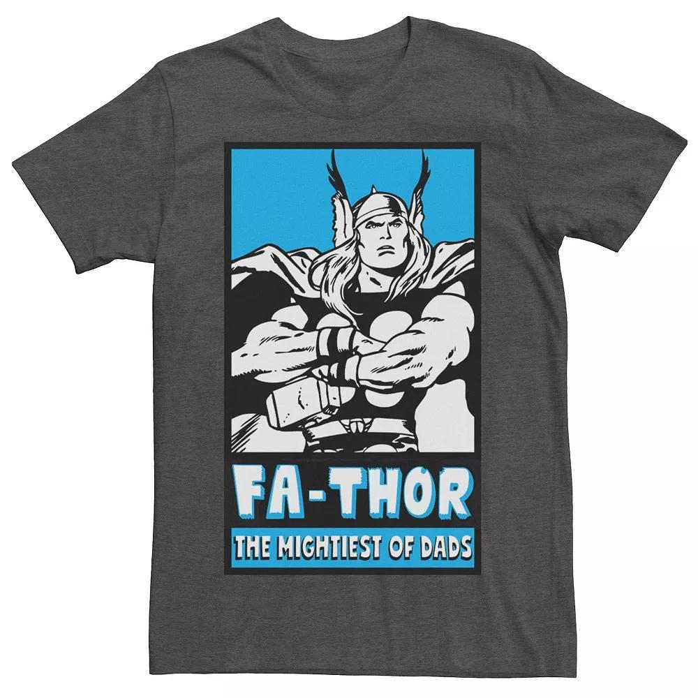 Men's Marvel Thor Mightiest Of Dads Retro Poster Father's Day Tee,  Product Image