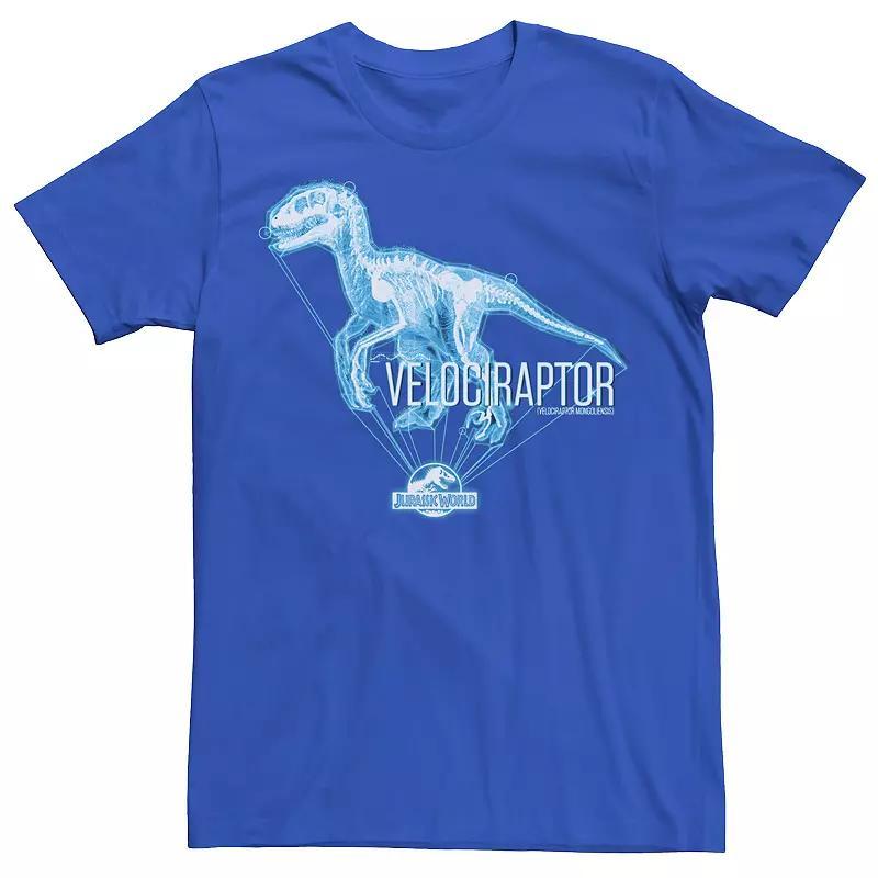 Men's Jurassic World Velociraptor Hologram Title Logo Tee, Size: Large, Grey Product Image