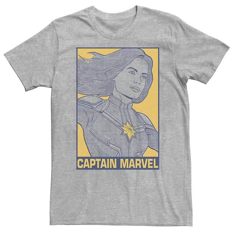 Big & Tall Marvel Avengers Endgame Captain Marvel Pop Art Tee, Men's, Size: 4XLT, Athletic Grey Product Image