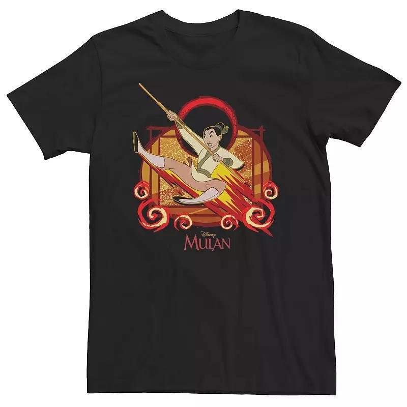 Big & Tall Disney Mulan Mulan Yelling Jump Raging Fire Tee, Men's, Size: 3XL, Black Product Image