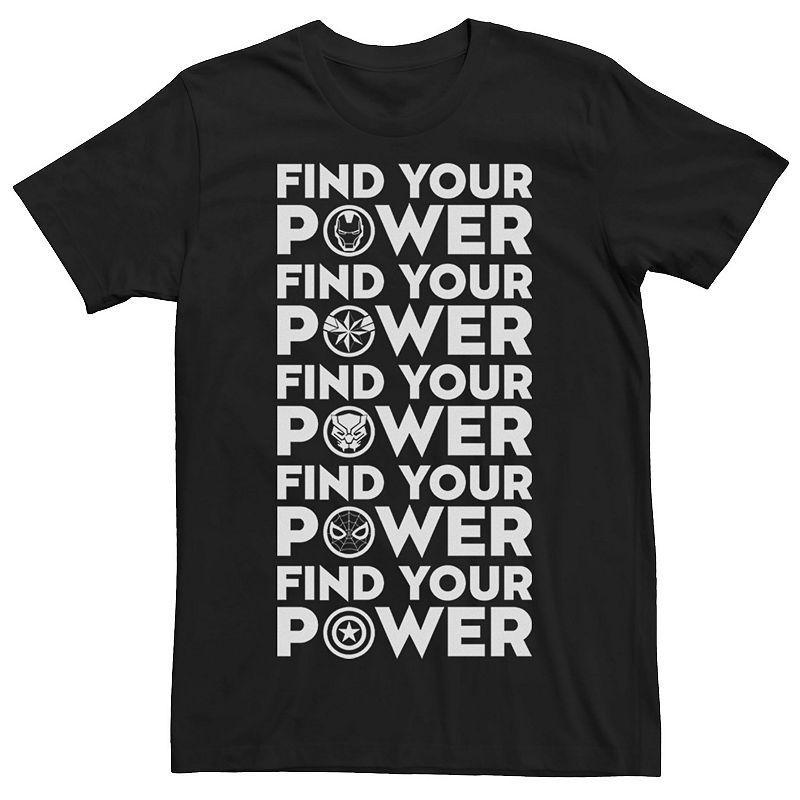 Men's Marvel Find Your Power Team Logos Tee, Size: XXL, Black Product Image