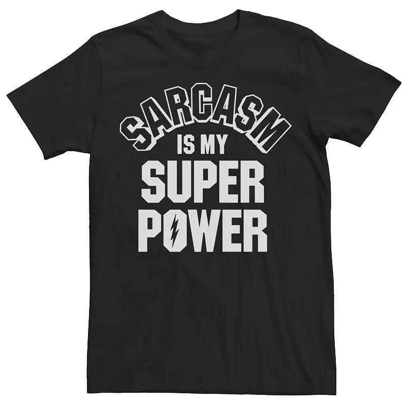 Big & Tall Sarcasm Is My Super Power Collegiate Funny Tee, Men's, Size: XLT, Black Product Image